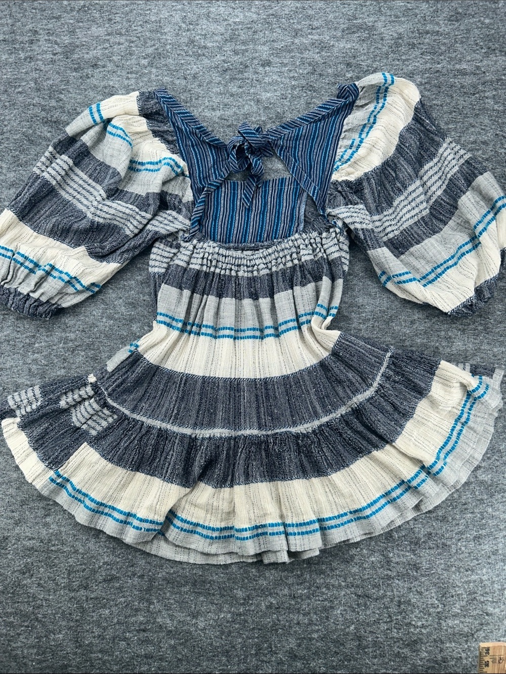 Free People Women’s Cozy Striped Mini Dress in an ivory and blue combo Size XS - Picture 12 of 14